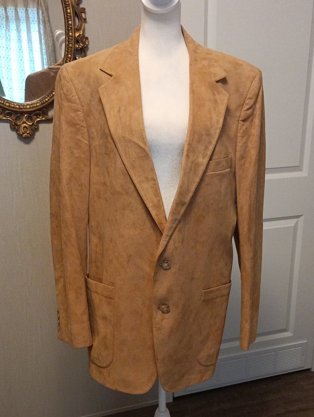Mens suede Leather Jacket Made In USA 42L Meeting Street Gentleman's Clothier
